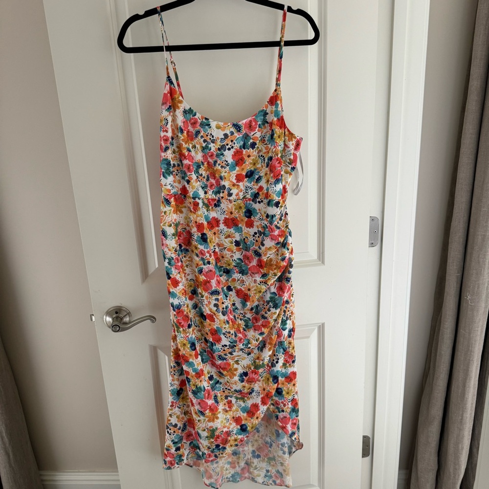 NWT Lovers + Friends Deja Sleeveless Midi Dress Bouquet Floral | L - Picture 3 of 9